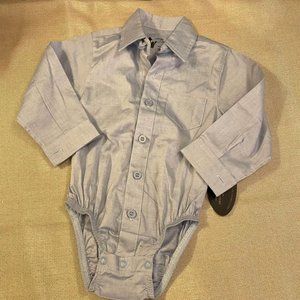 Little Prince Couture Blue Button Up Shirt 9 months NWT